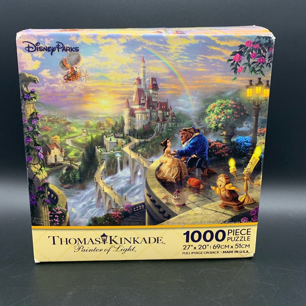 Disney Parks Thomas Kinkade Painters of Light Beauty & the Beast 1000 Puzzle